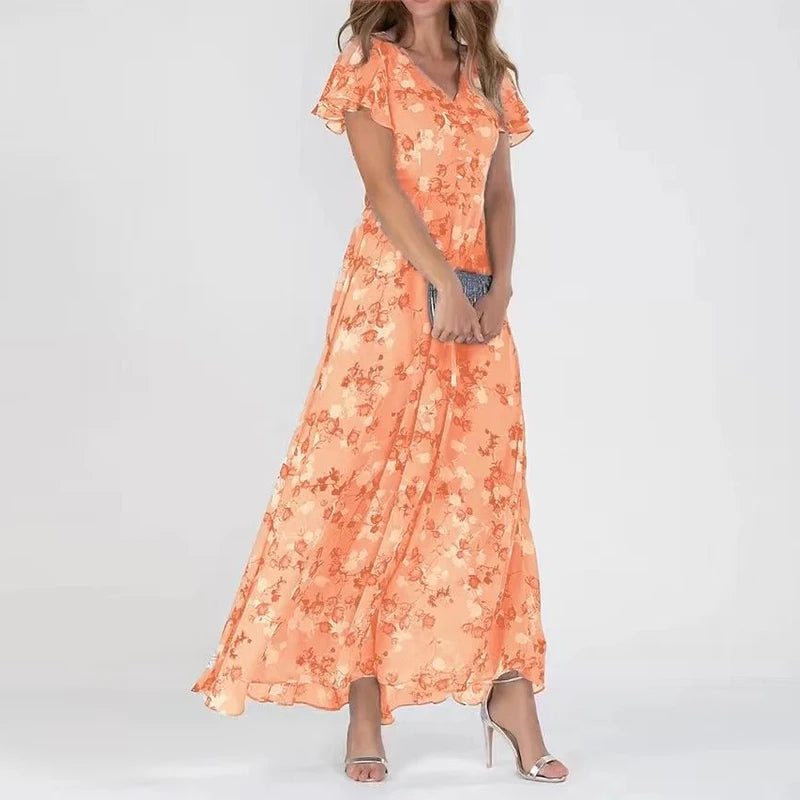 Farverig og elegant kjole