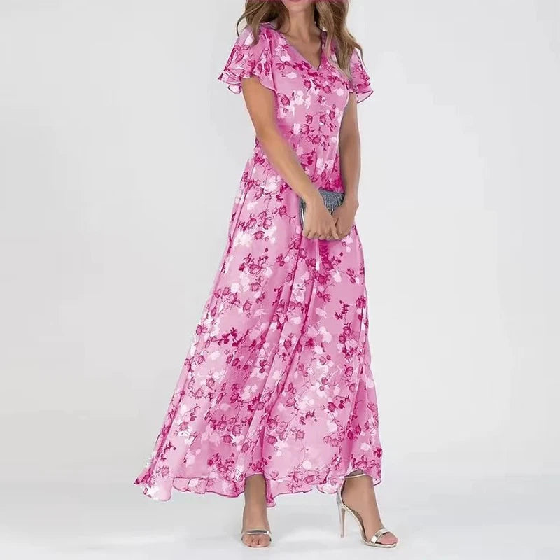 Farverig og elegant kjole