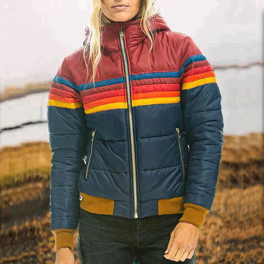 Ellen - Retro parka med luksus hættetrøje i imiteret pels