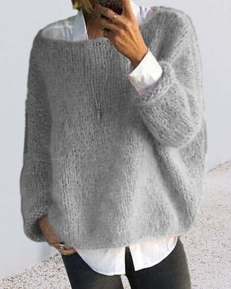 Rikke | Sweater med farvet hals