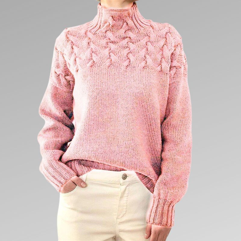 Mia - Elegant strikpullover med fletmønster