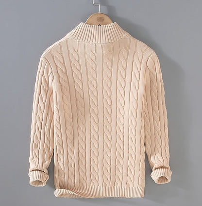 Alexander - tyk sweater med halv rullekrave og lynlås