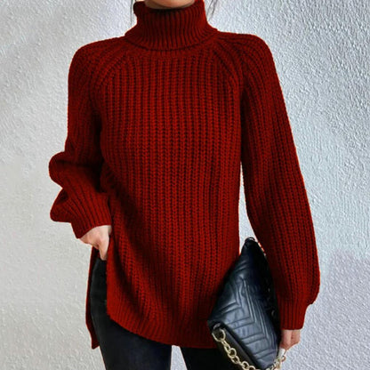 Maya - Elegant rullekravepullover i bomuld